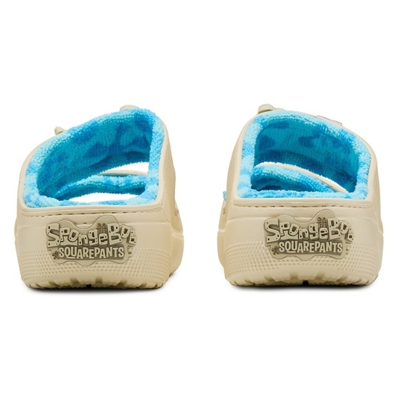 NWT RARE SpongeBob SquarePants Cozzzy Terry Sandal Cream & Blue Size Women’s 6 - Picture 4 of 8